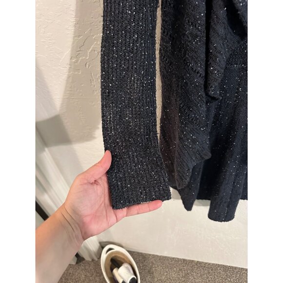 Soft Surroundings Glitter Ruffle Open Cardigan Sweater - Picture 4 of 10